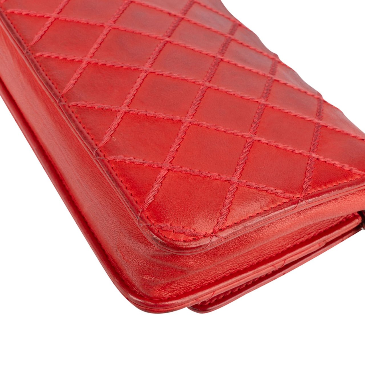 Chanel Chanel Stitching Leather Wallet on Chain Crossbody Bag Rood