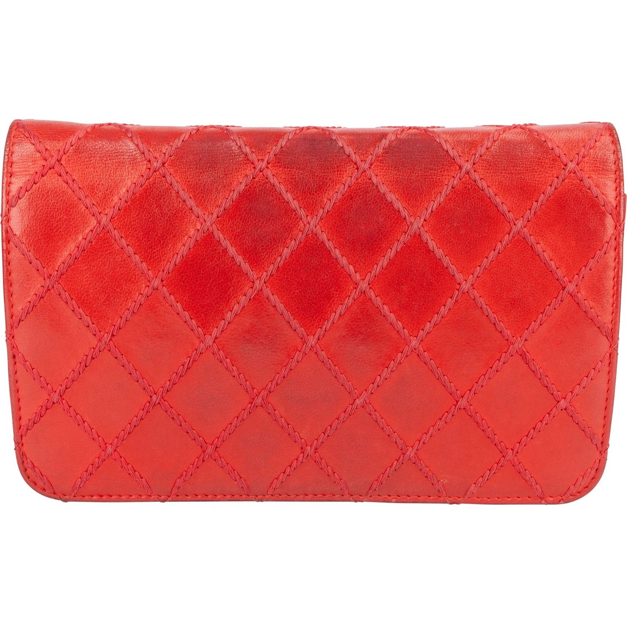 Chanel Chanel Stitching Leather Wallet on Chain Crossbody Bag Rood