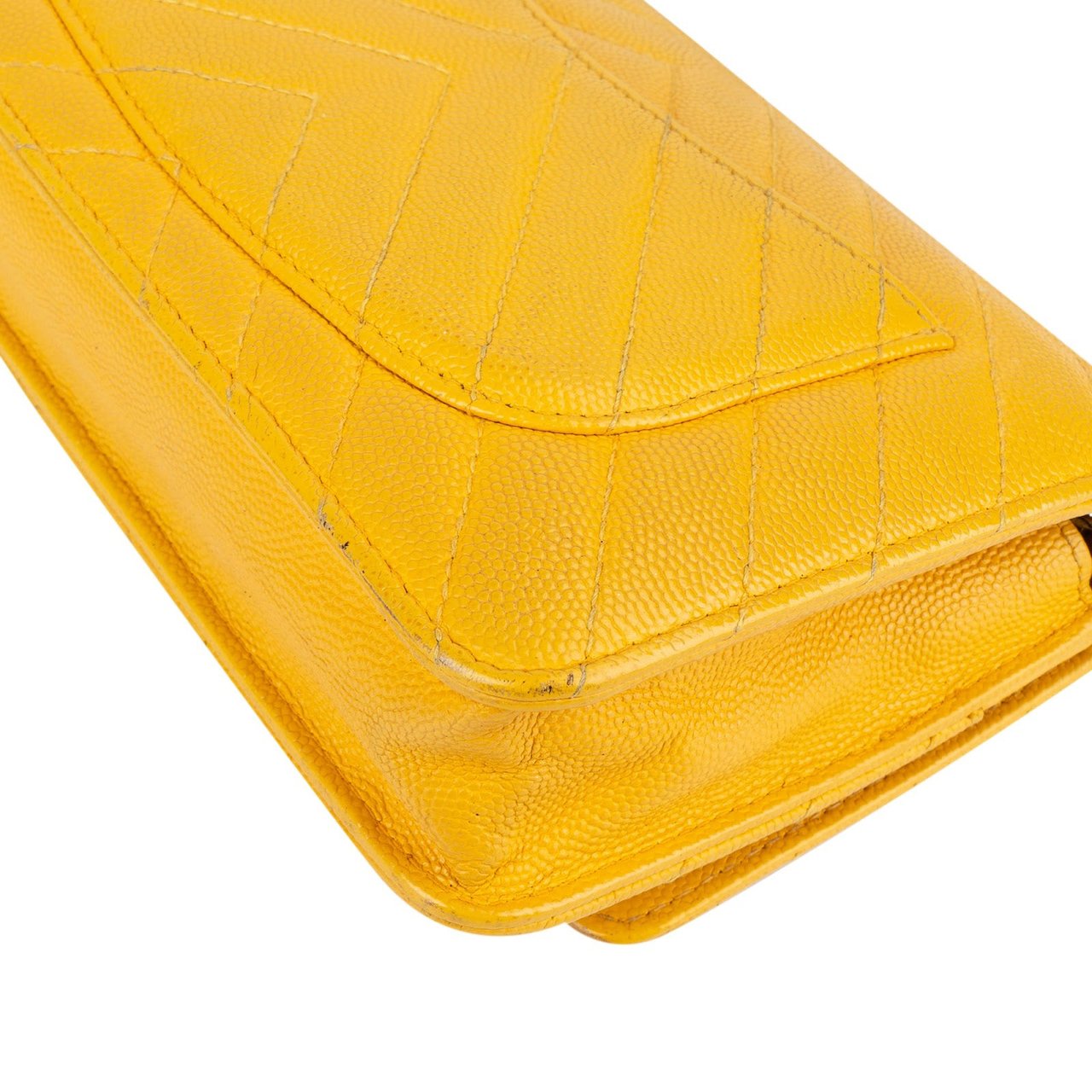 Chanel Chanel Chevron Caviar Leather Wallet on Chain Crossbody Bag Geel