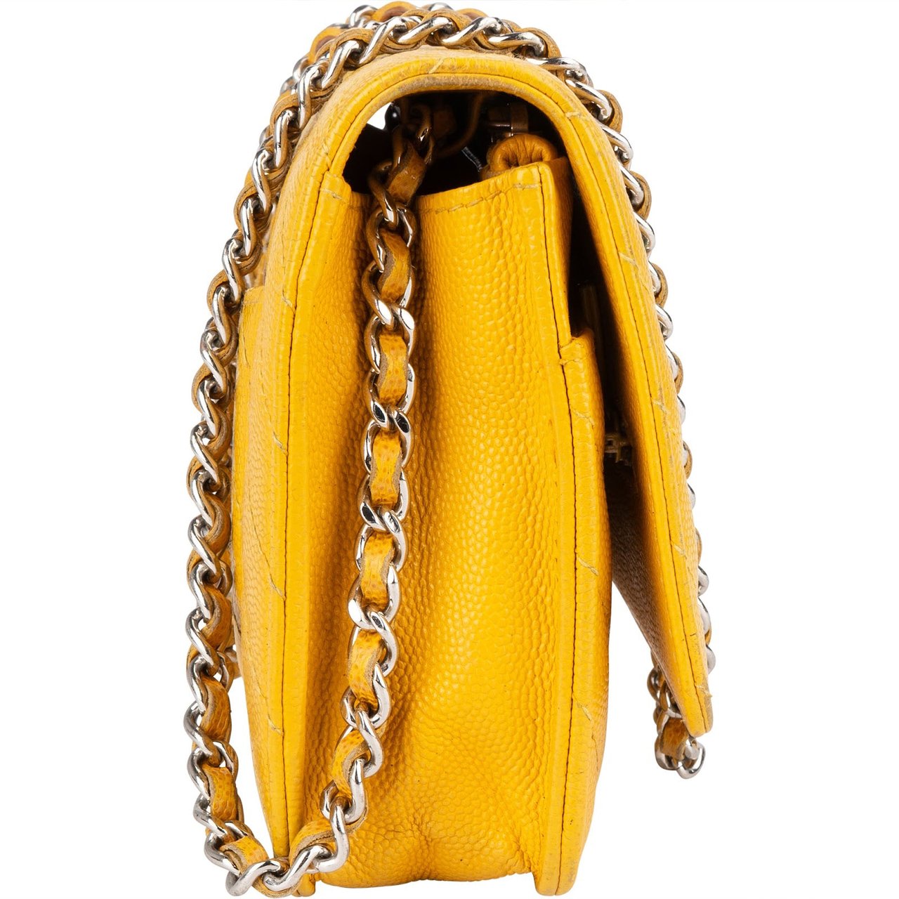 Chanel Chanel Chevron Caviar Leather Wallet on Chain Crossbody Bag Geel
