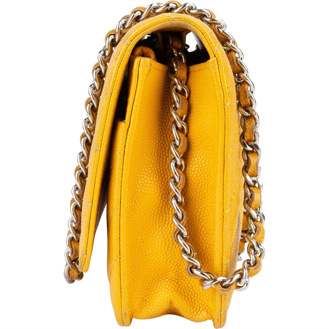 Chanel Chanel Chevron Caviar Leather Wallet on Chain Crossbody Bag Geel