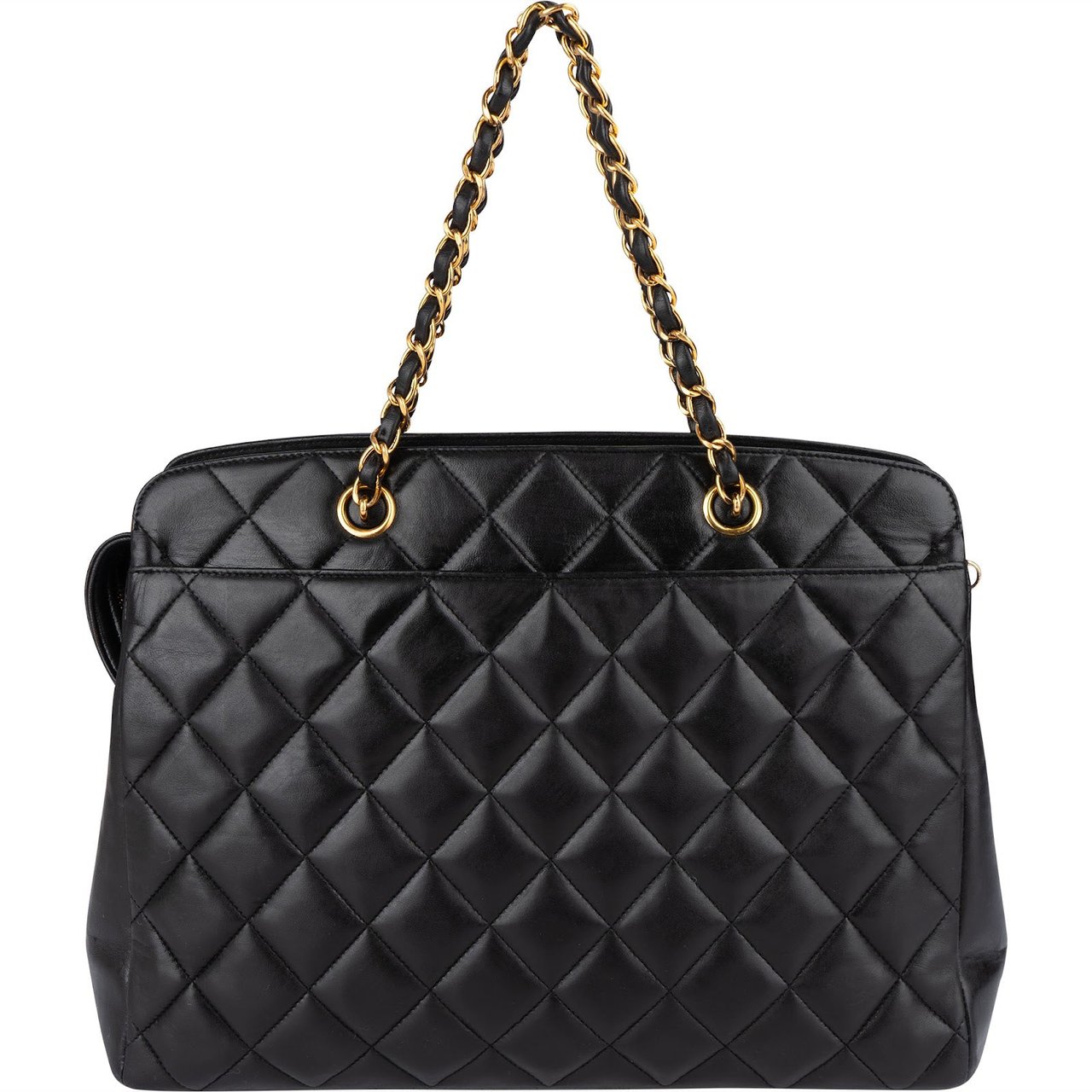 Chanel Chanel Quilted Lambskin Handbag Zwart