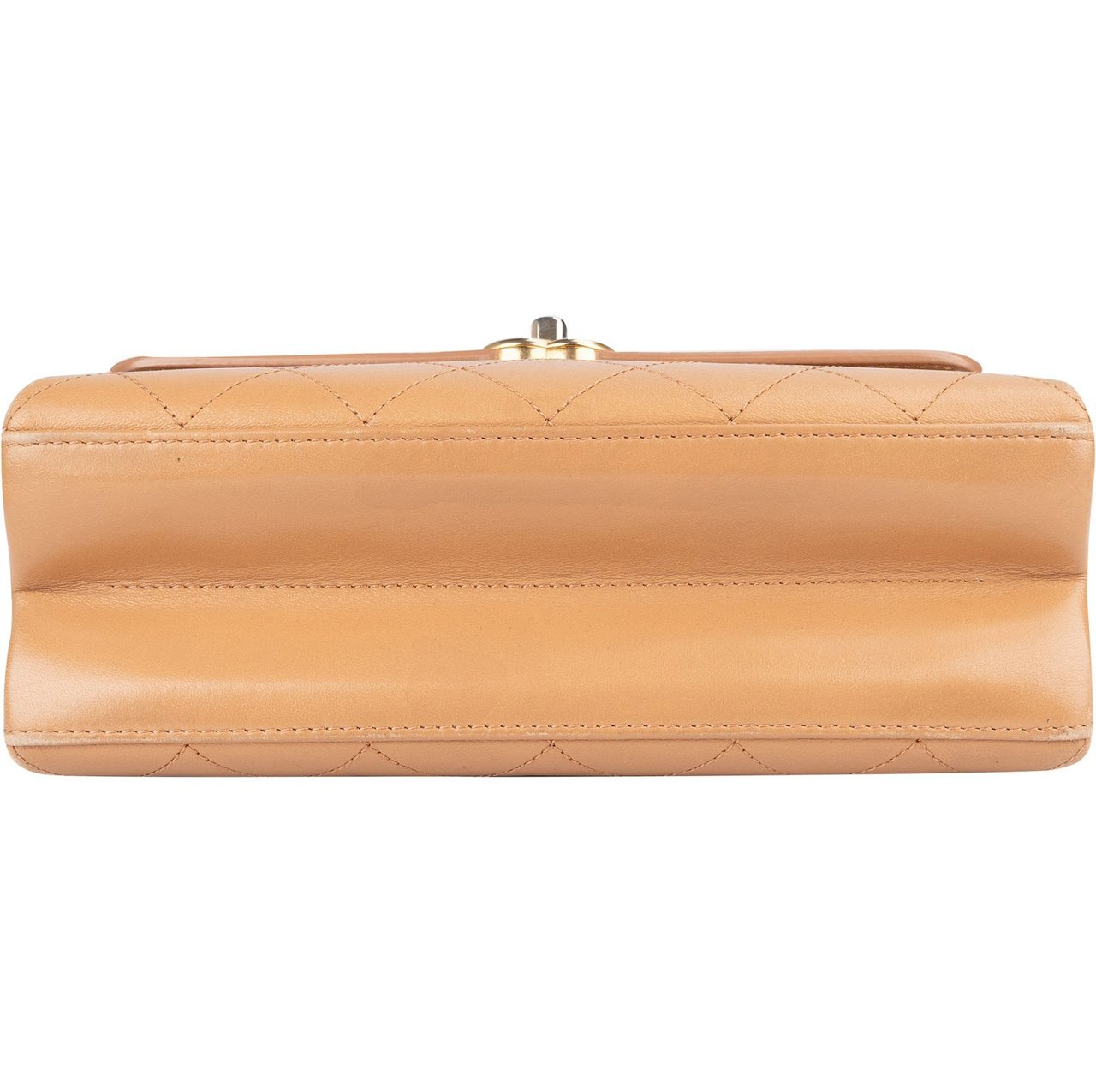 Chanel Chanel Stitching Lambskin Frame Single Flap Crossbody Bag Beige