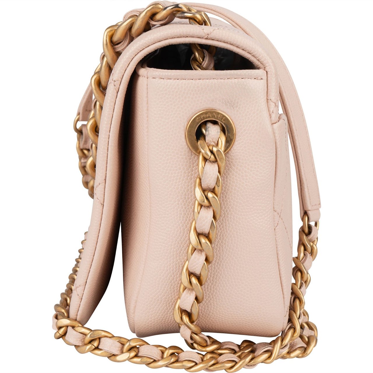 Chanel Chanel Quilted Caviar Leather CC Single Flap Crossbody Bag Rood