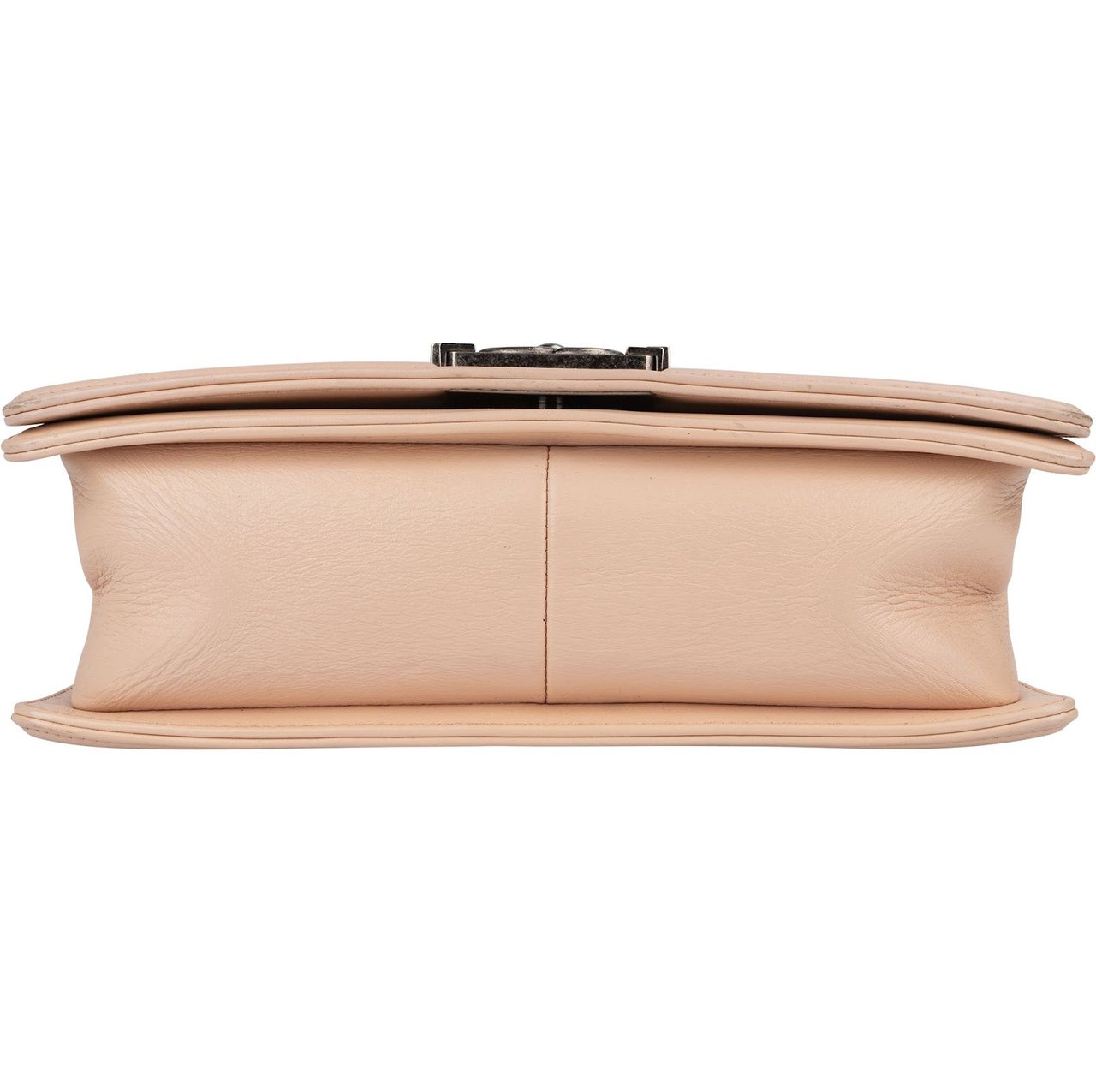 Chanel Quilted Lambskin Boy Single Flap Crossbody Bag Beige