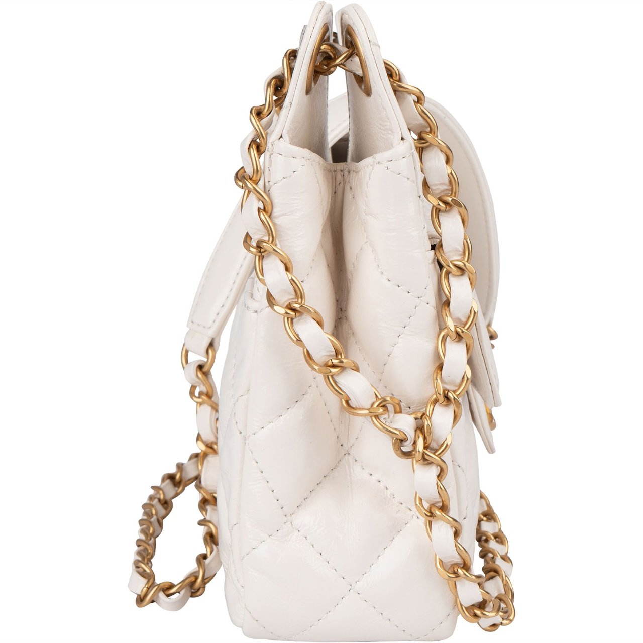 Chanel Chanel Quilted Shiny Leather Wavy CC Crossbody Bag Wit