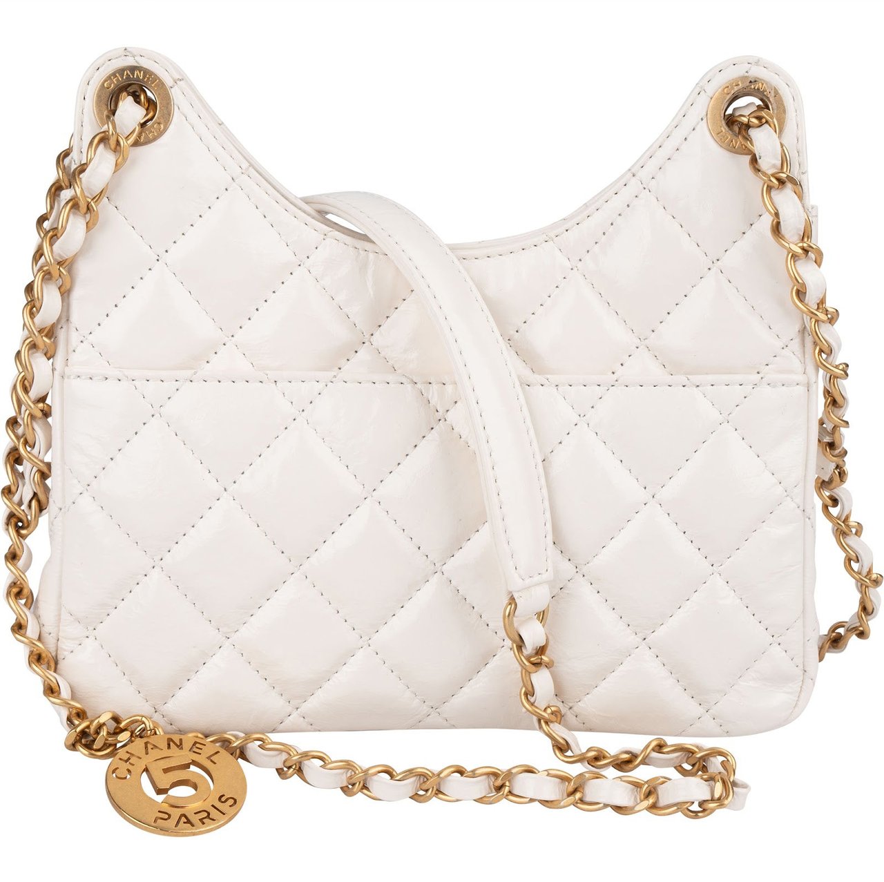 Chanel Chanel Quilted Shiny Leather Wavy CC Crossbody Bag Wit