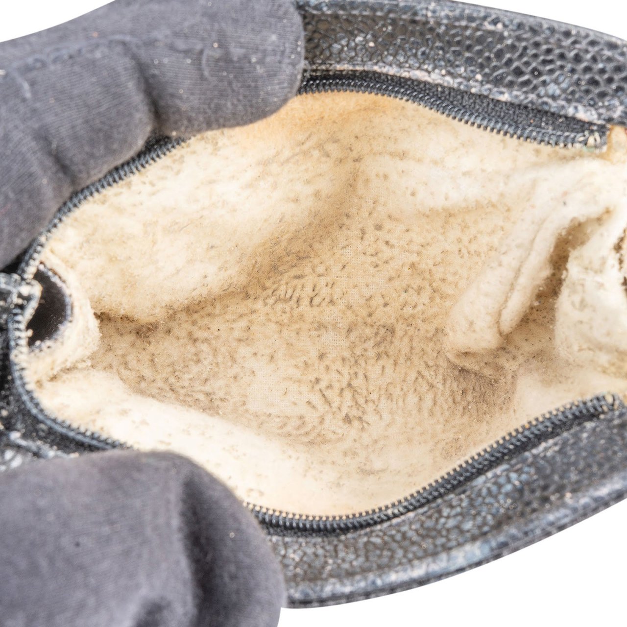 Chanel Chanel Caviar Leather CC Cosmetic Pouch Zwart