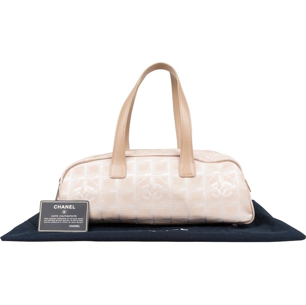 Chanel Chanel Travel Line Monogram Handbag Beige