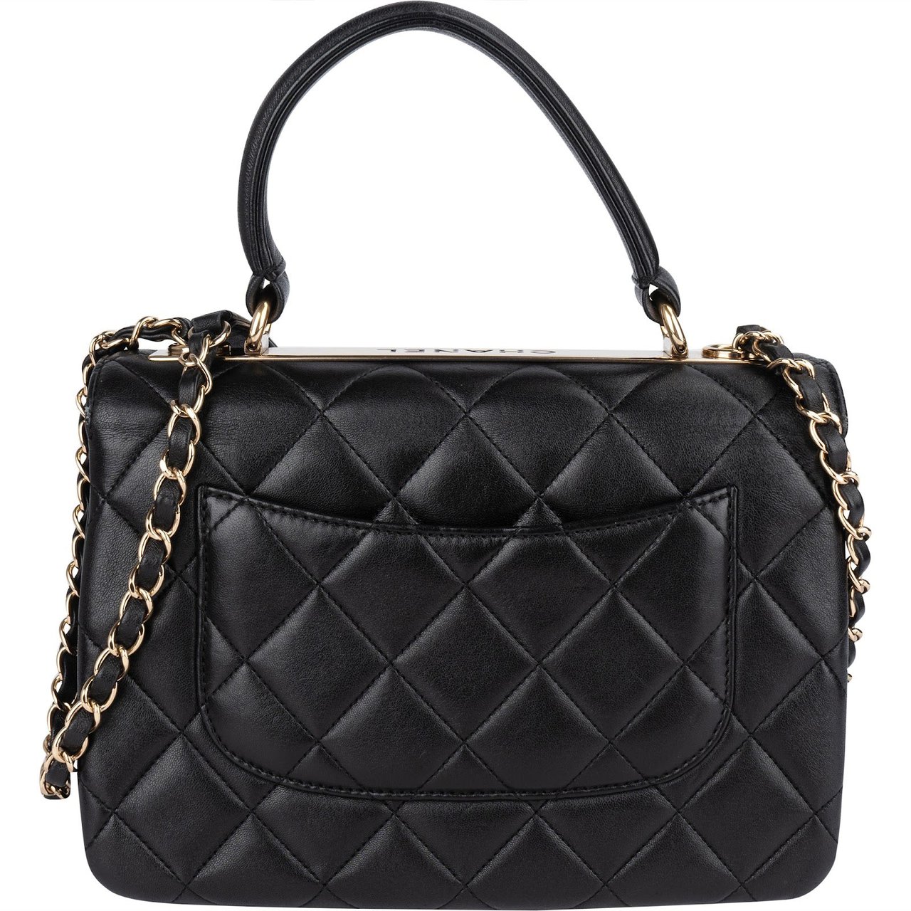 Chanel Chanel Quilted Lambskin Trendy CC Flap Bag Crossbody Handbag Zwart