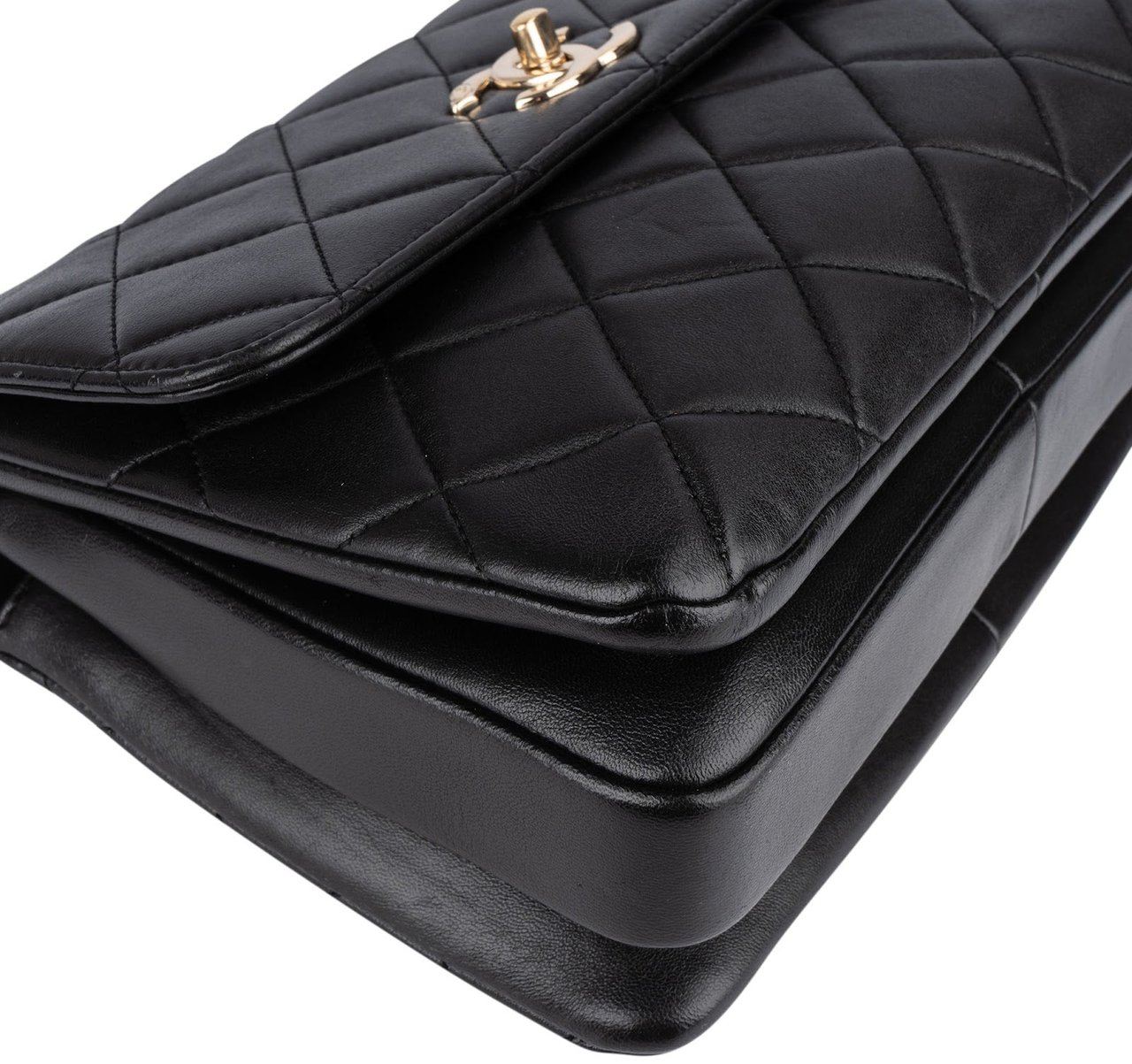 Chanel Chanel Quilted Lambskin Trendy CC Flap Bag Crossbody Handbag Zwart