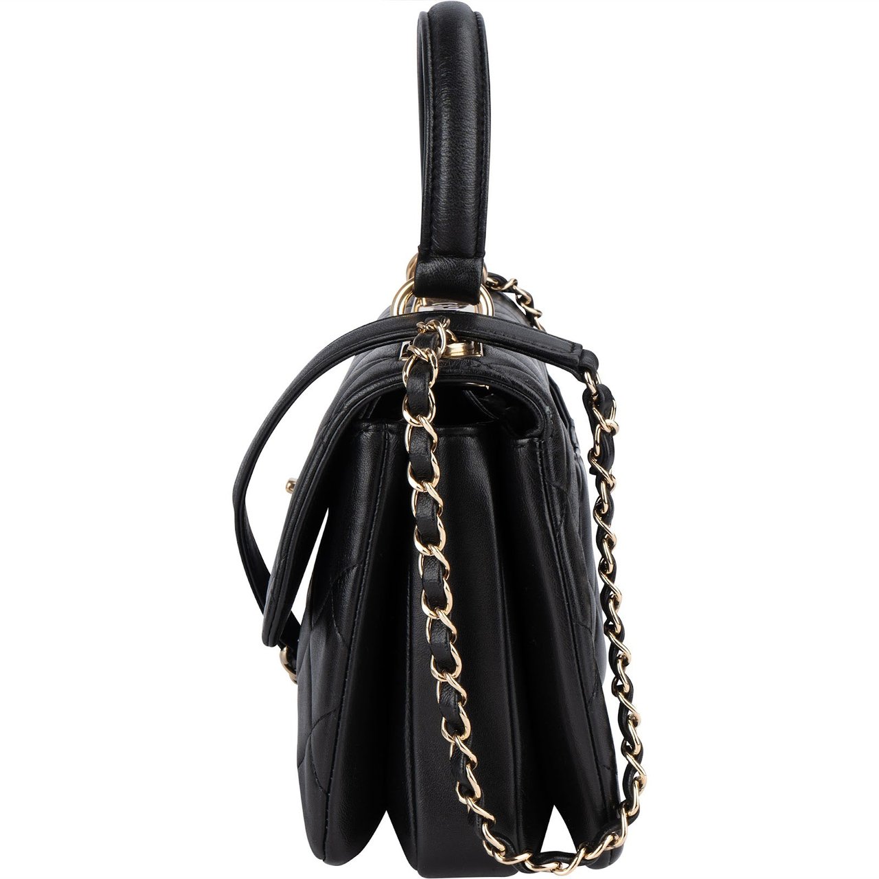 Chanel Chanel Quilted Lambskin Trendy CC Flap Bag Crossbody Handbag Zwart