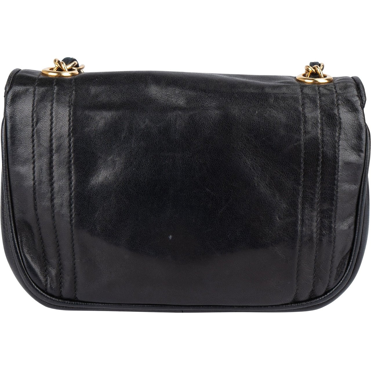 Chanel Chanel Lambskin CC Single Flap Camera Crossbody Bag Zwart