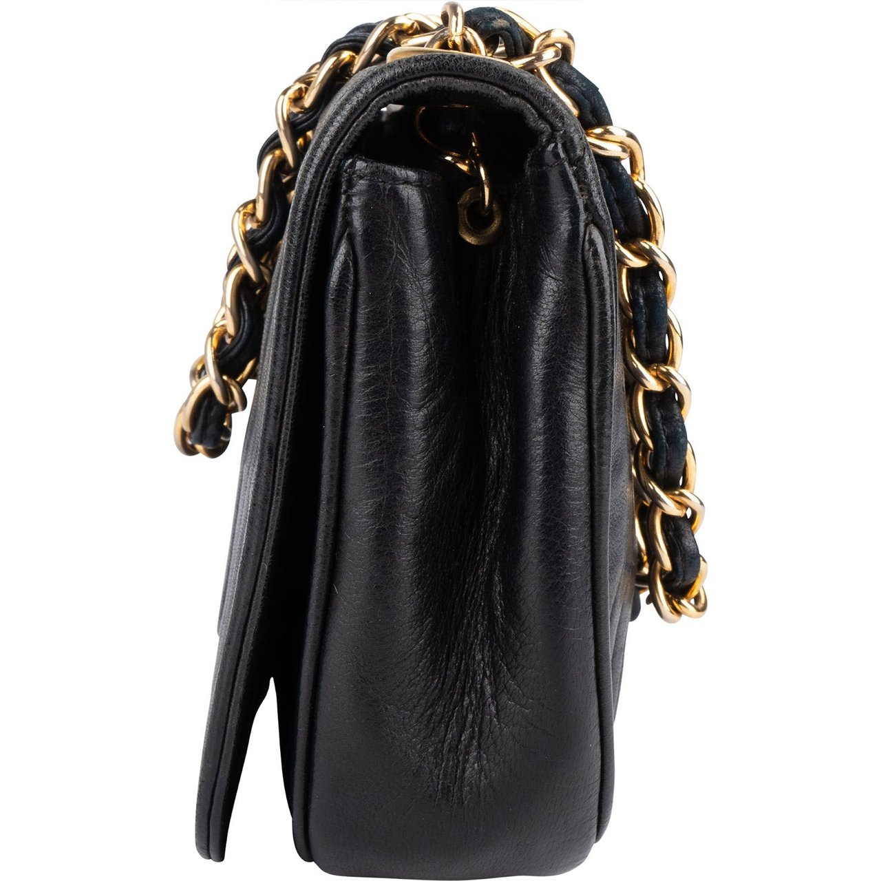 Chanel Chanel Lambskin CC Single Flap Camera Crossbody Bag Zwart