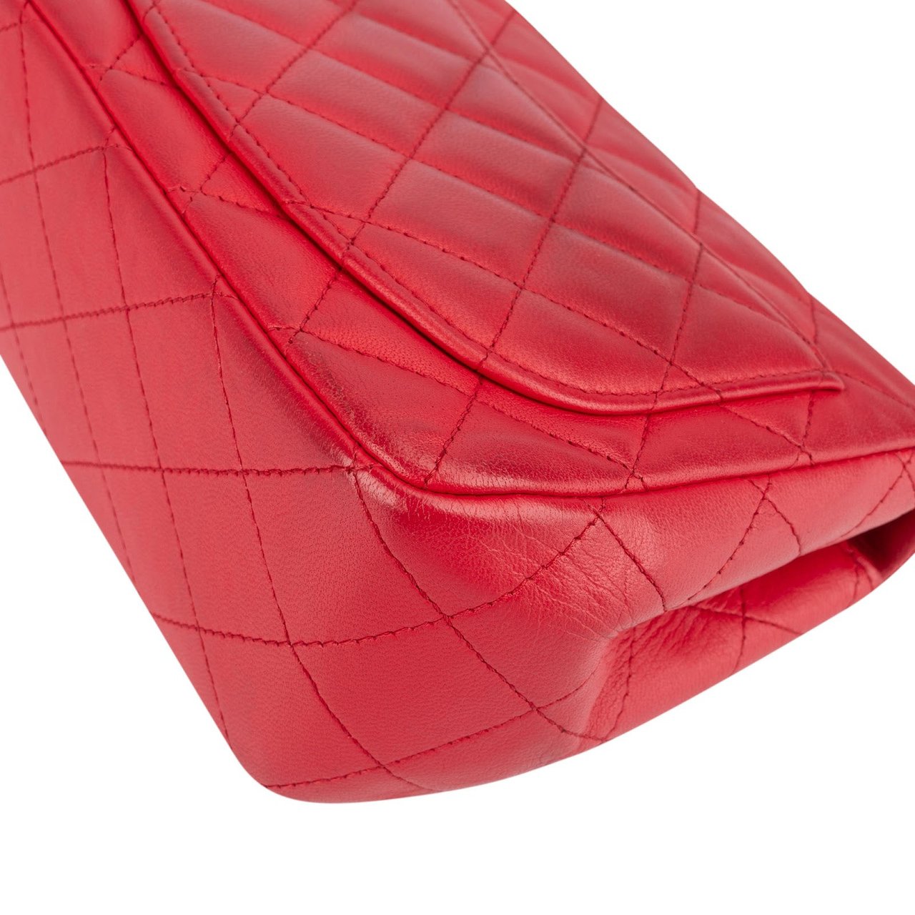 Chanel Chanel Quilted Lambskin Mini Rectangular Single Flap Crossbody Bag Rood