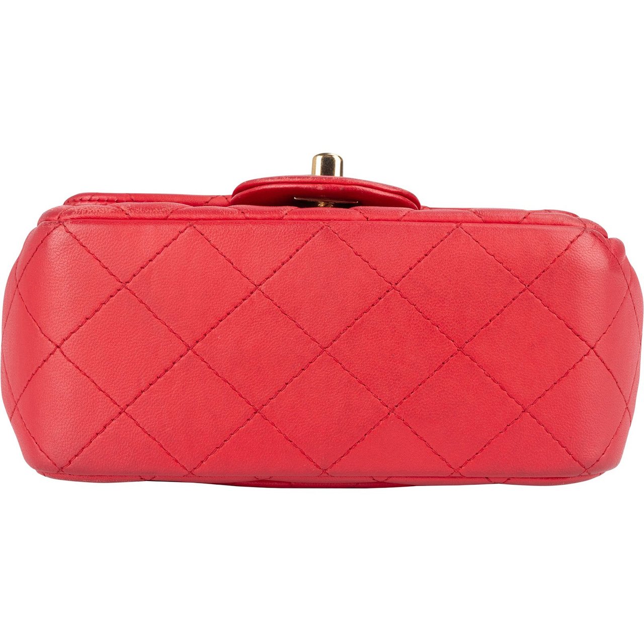 Chanel Chanel Quilted Lambskin Mini Rectangular Single Flap Crossbody Bag Rood