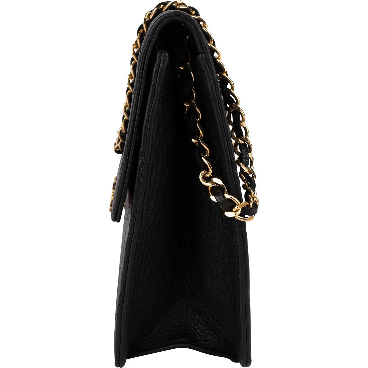 Chanel Chanel Quilted Lambskin Single Flap Shoulder Bag Zwart