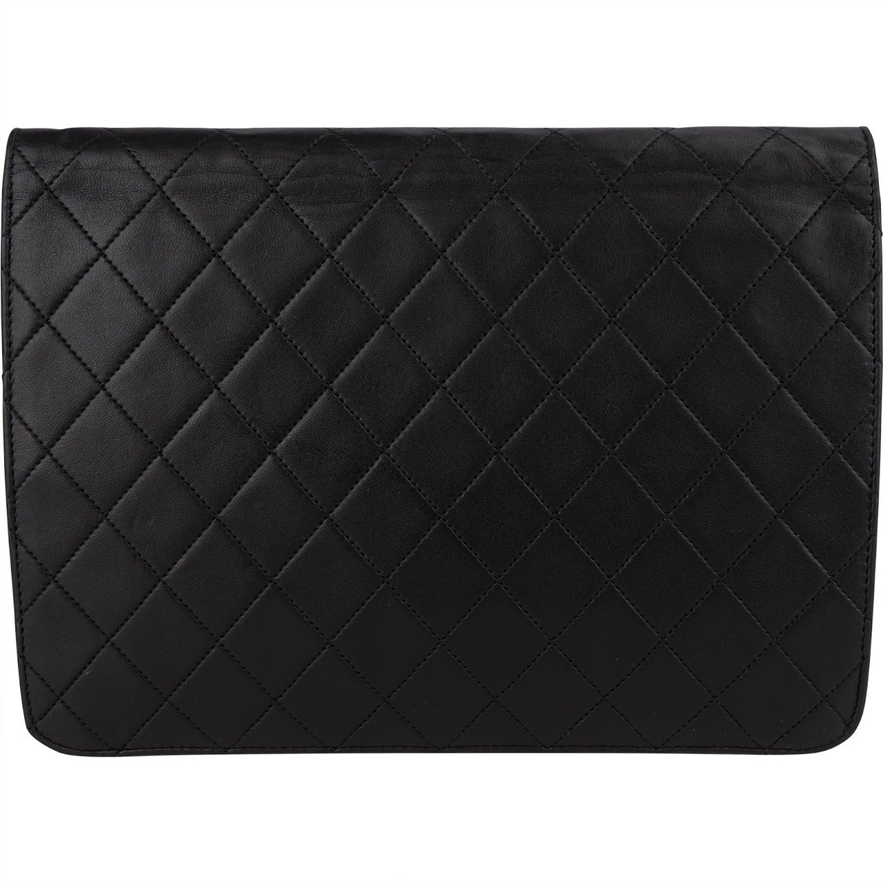 Chanel Chanel Quilted Lambskin Single Flap Shoulder Bag Zwart