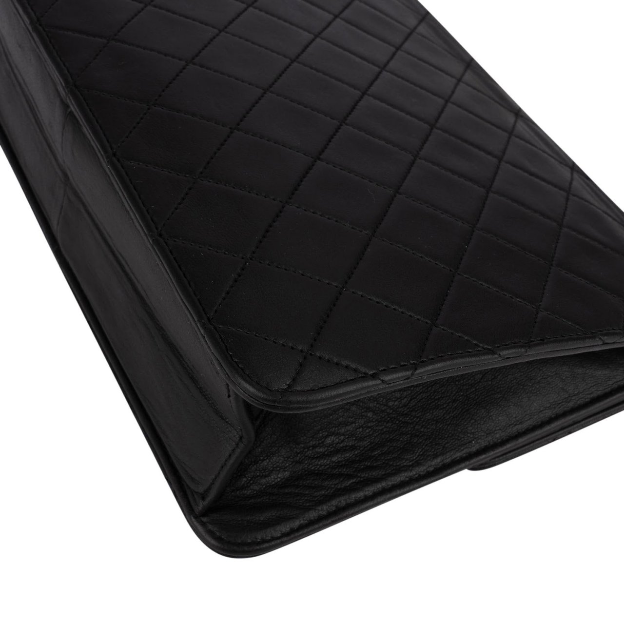 Chanel Chanel Quilted Lambskin Single Flap Shoulder Bag Zwart