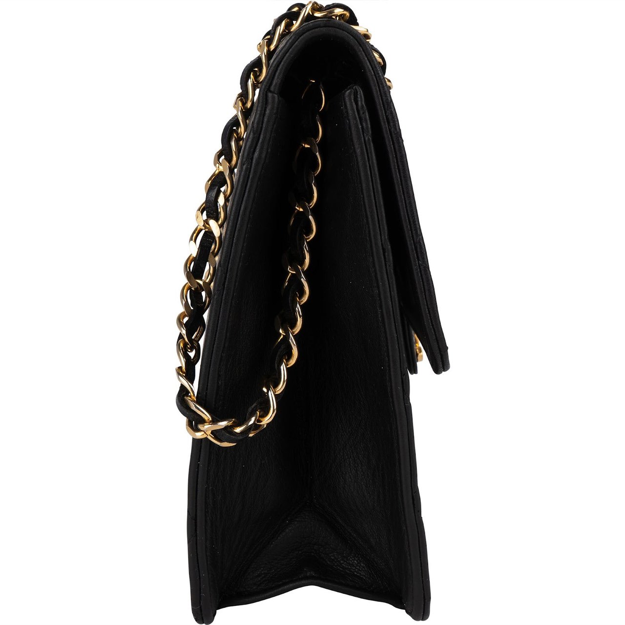 Chanel Chanel Quilted Lambskin Single Flap Shoulder Bag Zwart