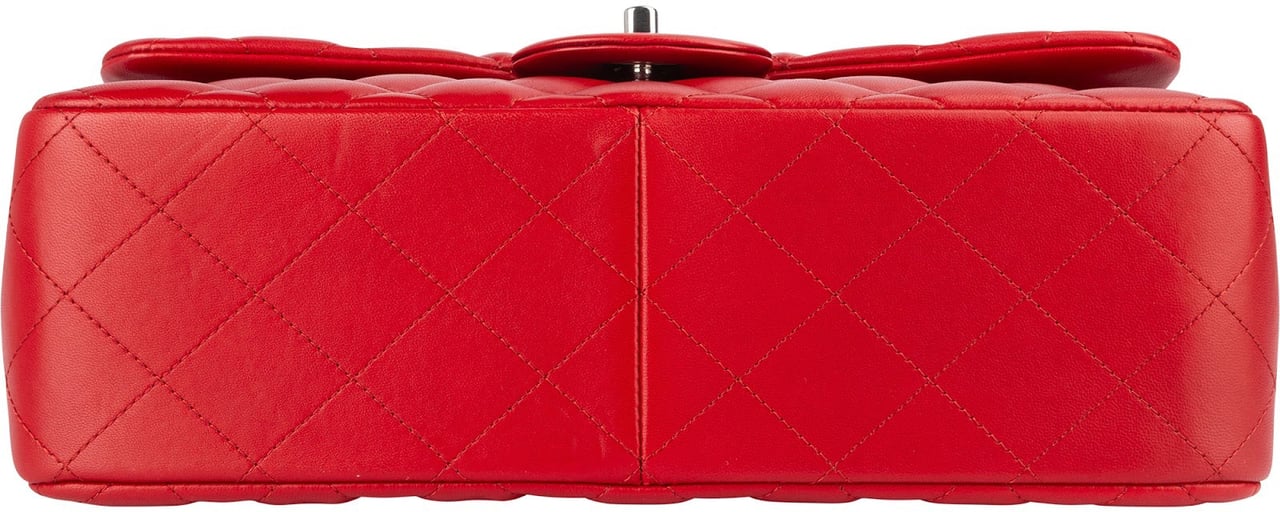 Chanel Chanel Quilted Lambskin Jumbo Double Flap Crossbody Bag Rood