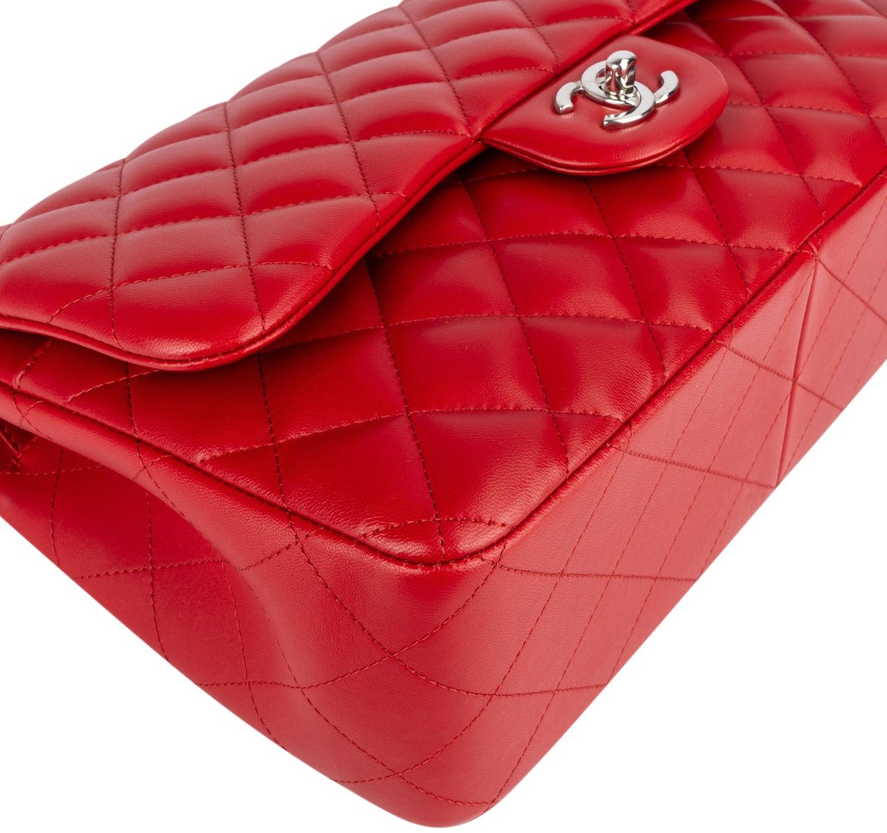 Chanel Chanel Quilted Lambskin Jumbo Double Flap Crossbody Bag Rood