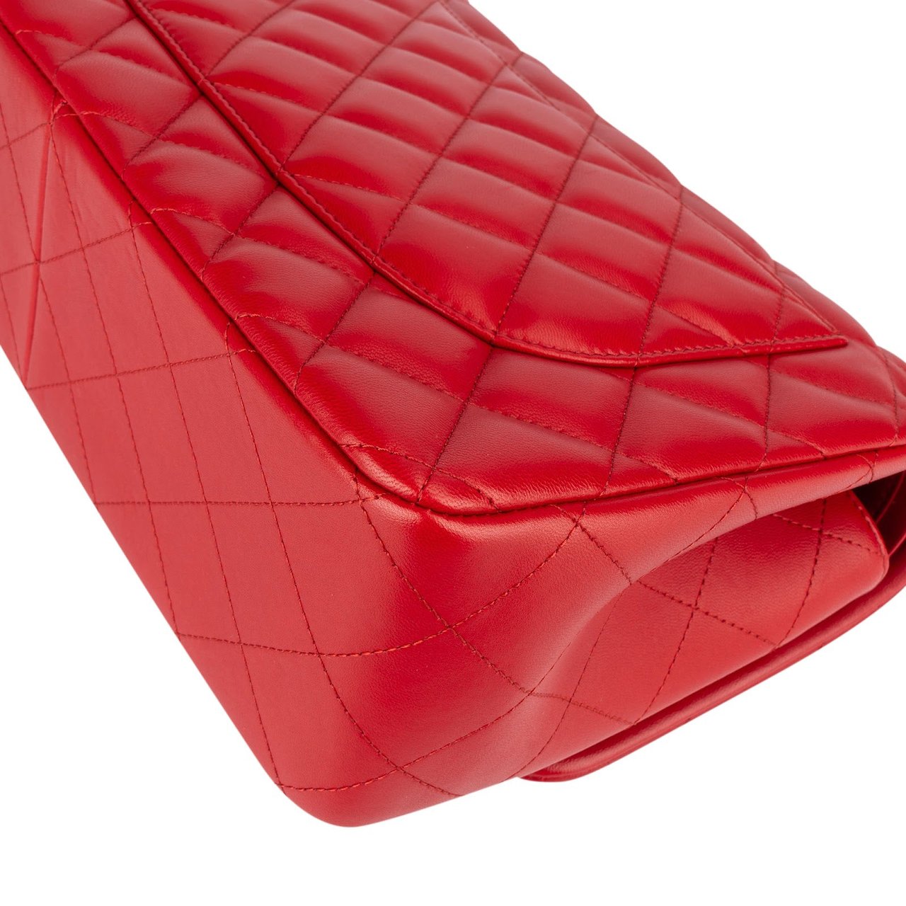 Chanel Chanel Quilted Lambskin Jumbo Double Flap Crossbody Bag Rood