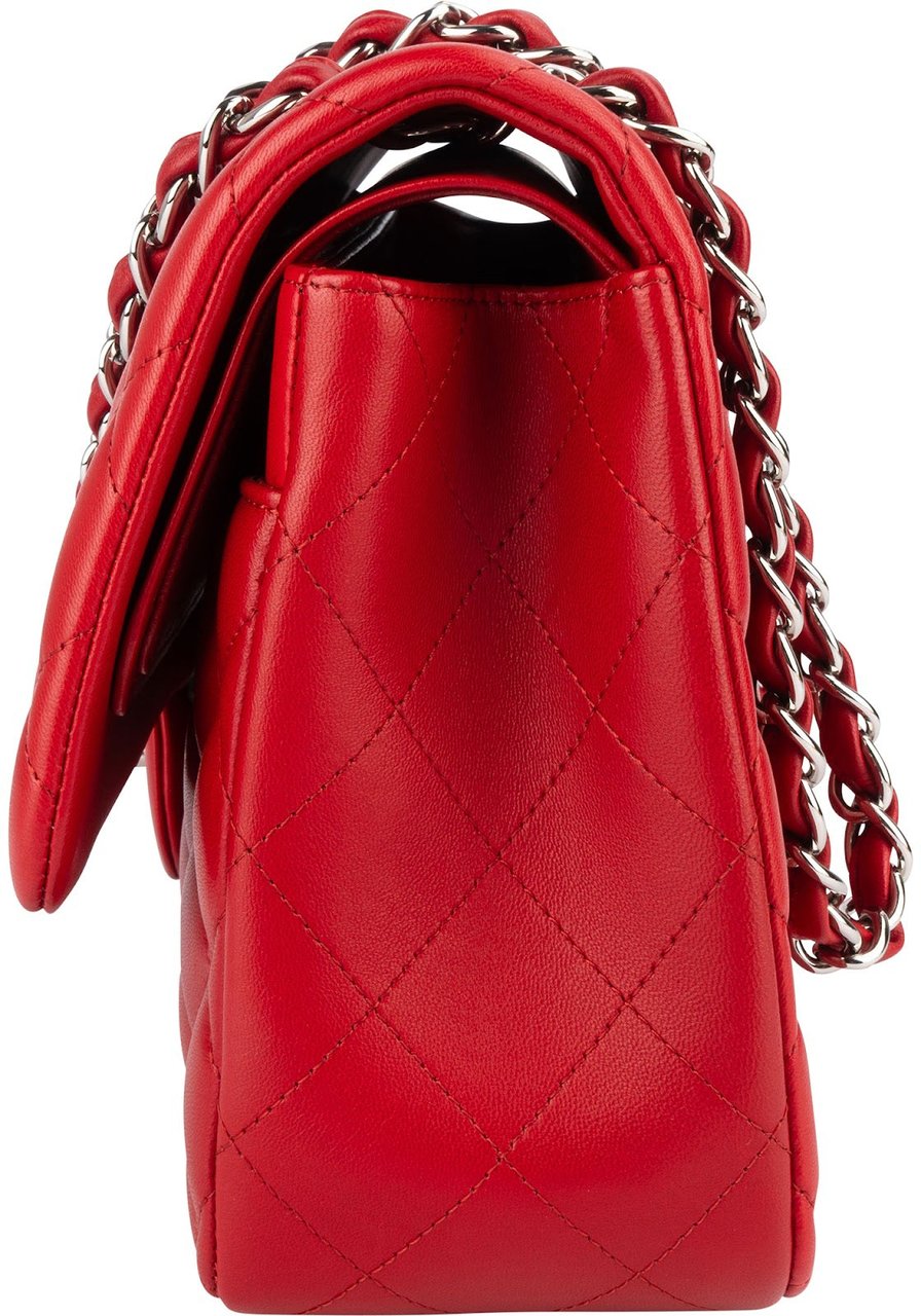 Chanel Chanel Quilted Lambskin Jumbo Double Flap Crossbody Bag Rood