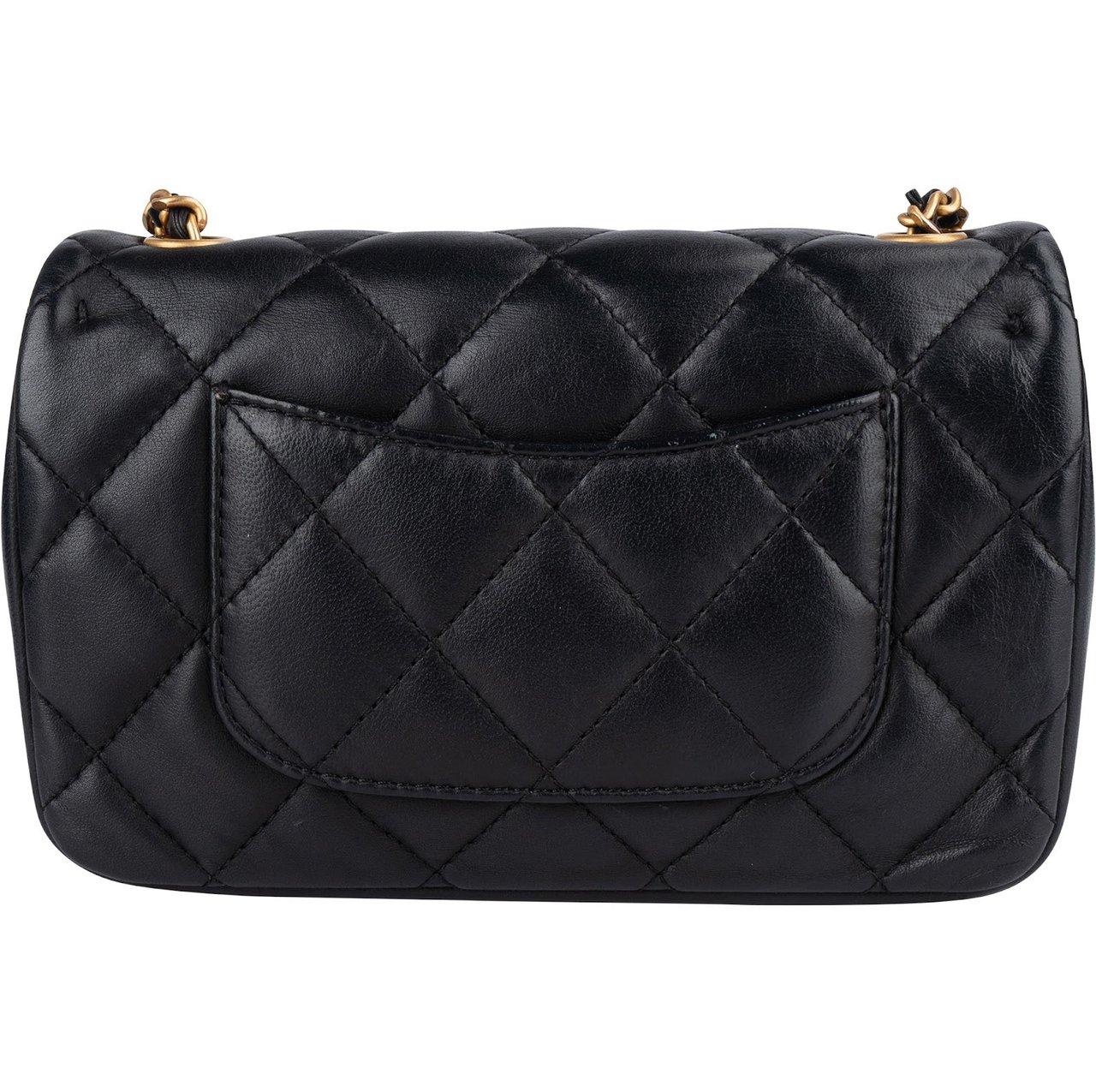 Chanel Quilted Lambskin Heart Charms Mini Rectangular Single Flap Crossbody Bag Zwart