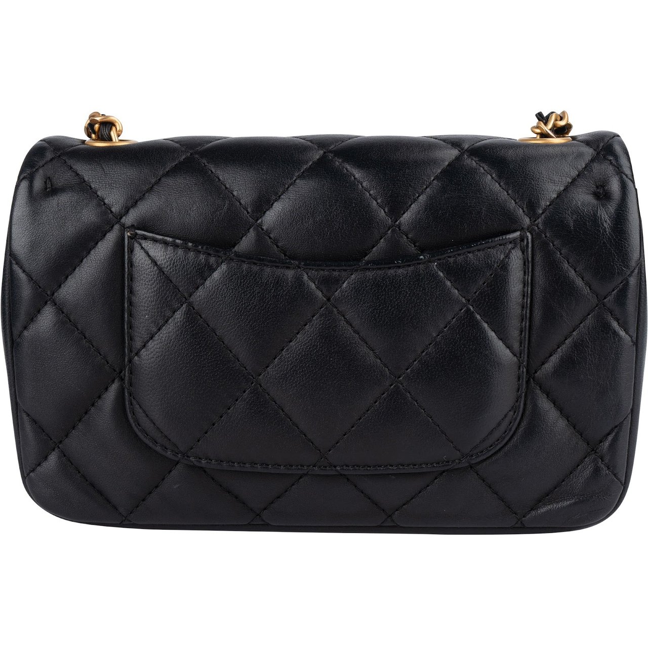 Chanel Chanel Quilted Lambskin Heart Charms Mini Rectangular Single Flap Crossbody Bag Zwart