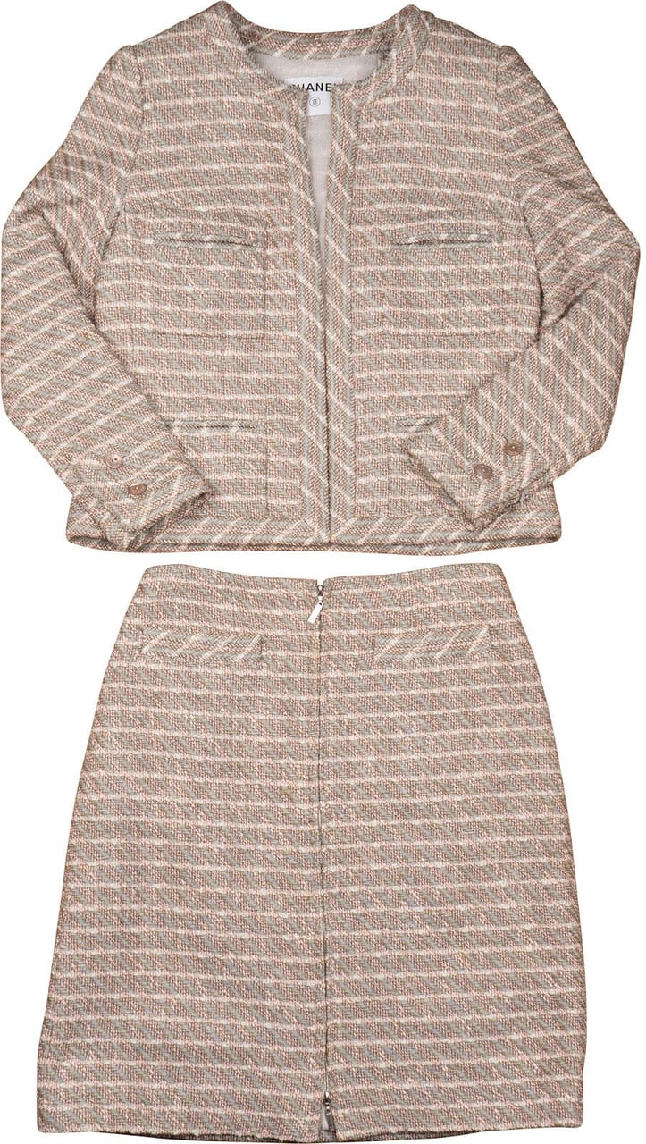 Chanel Chanel Multicolor Tweed Skirt Suit (DE36 / FR38) Beige
