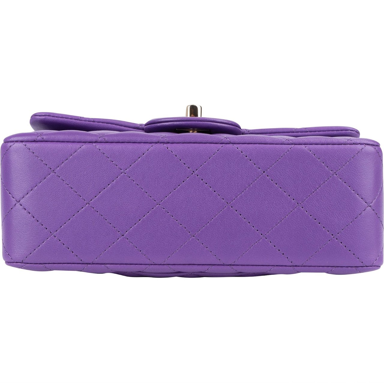 Chanel Chanel Quilted Lambskin Mini Top Handle Single Flap Crossbody Bag Paars