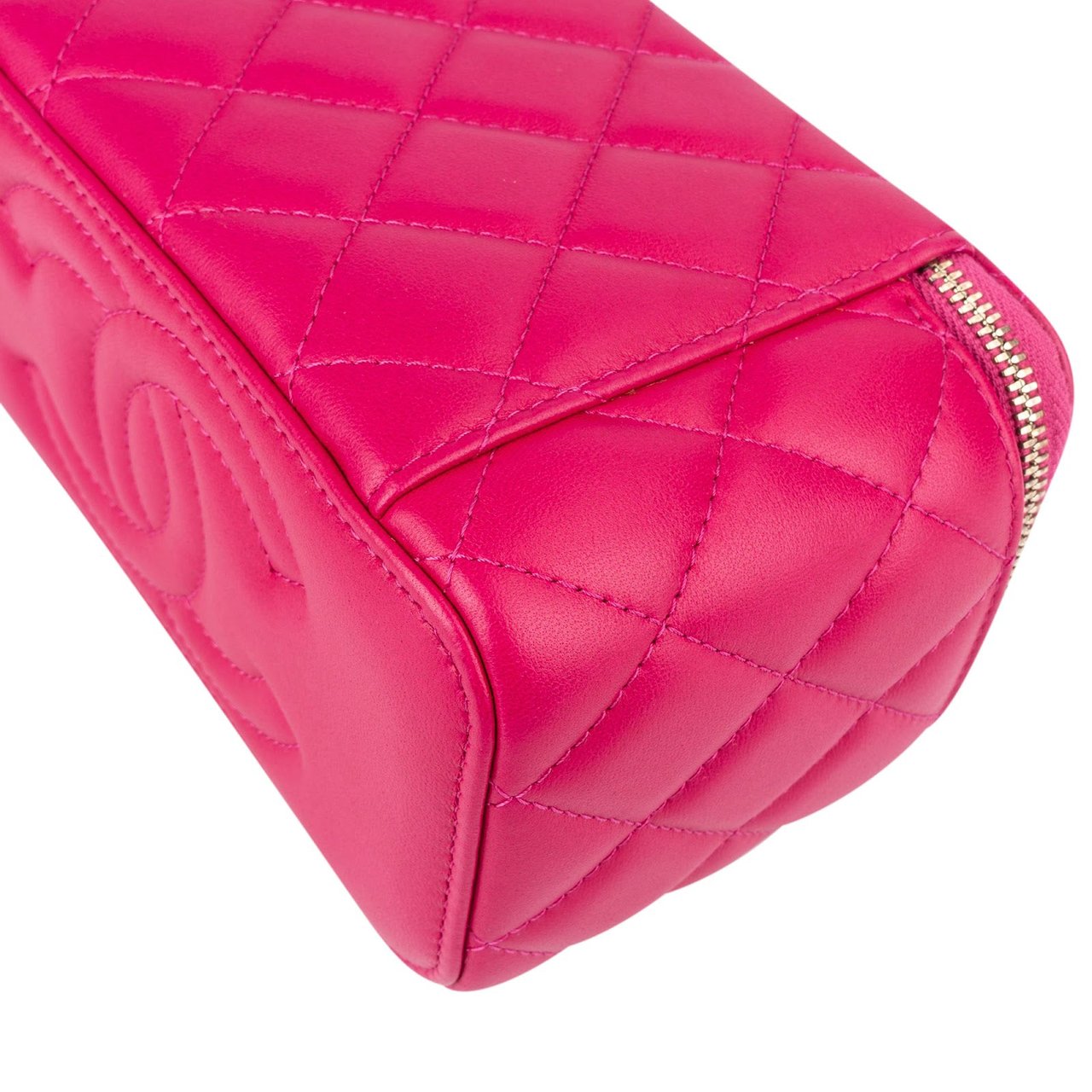 Chanel Chanel Quilted Lambskin CC Vanity Adjustable Crossbody Bag Rood