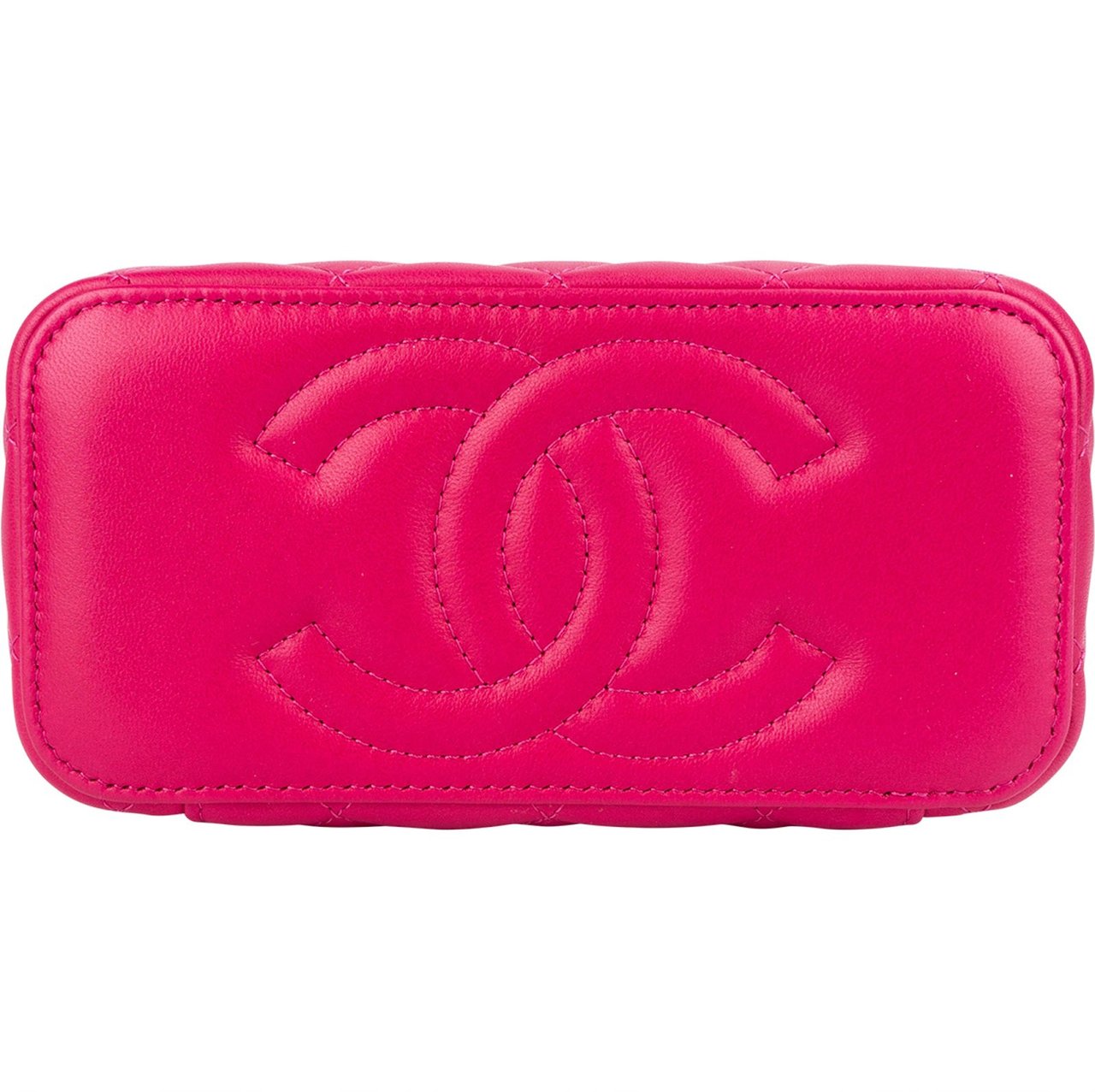 Chanel Chanel Quilted Lambskin CC Vanity Adjustable Crossbody Bag Rood