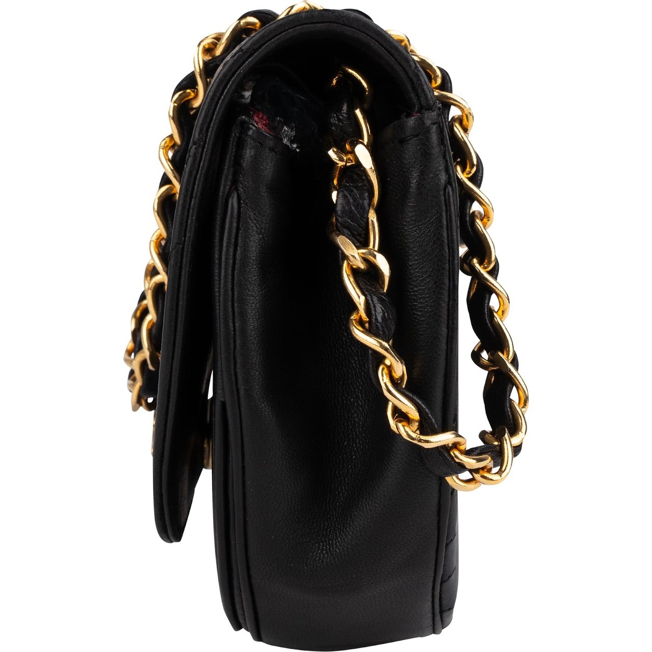 Chanel Chanel Chevron Lambskin Half Moon Single Flap Crossbody Bag Zwart