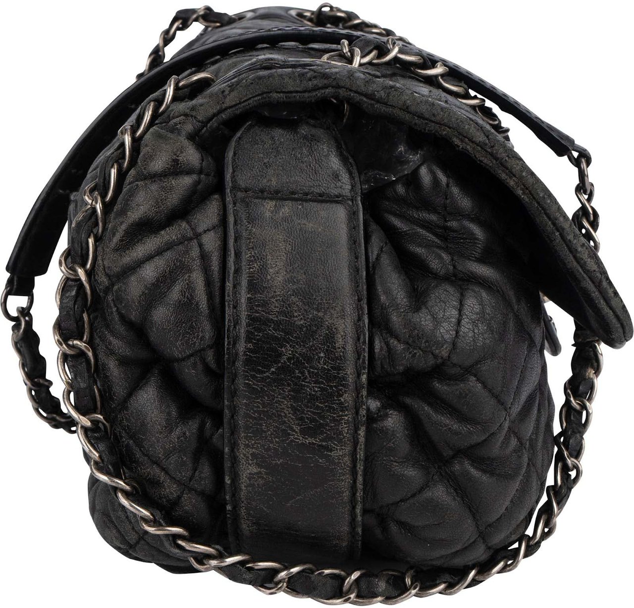 Chanel Chanel Quilted Lambskin Single Flap Crossbody Bag Zwart
