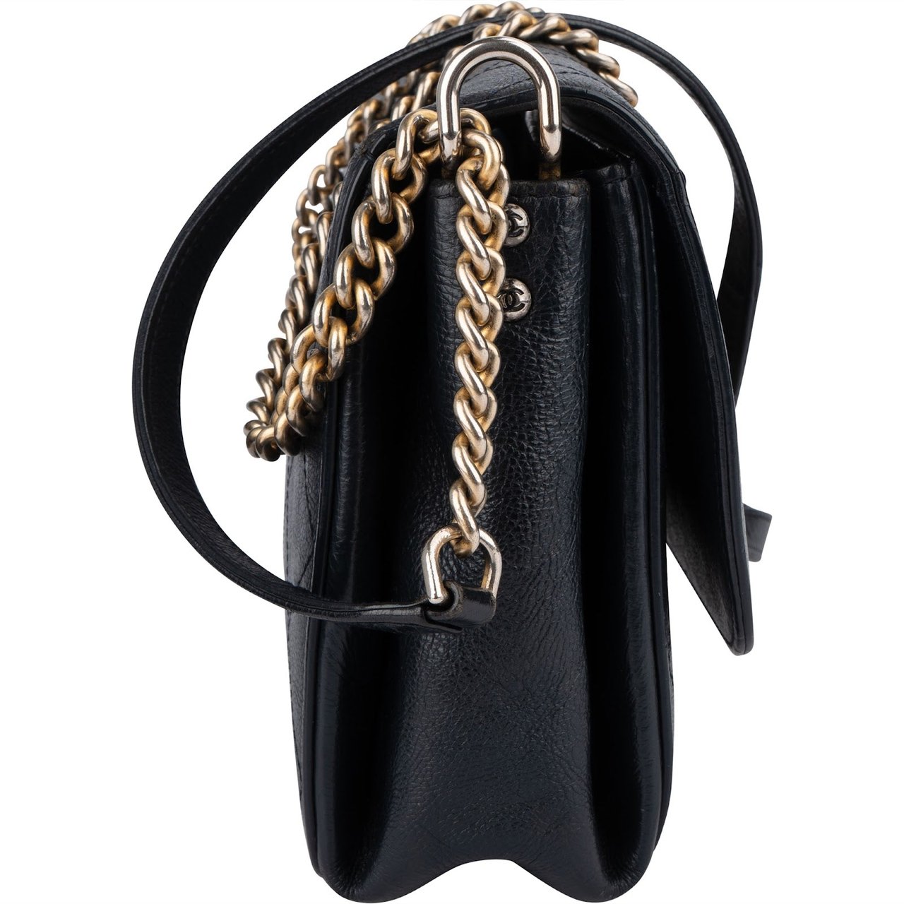 Chanel Chanel Stitching Leather CC Boy Single Flap Crossbody Bag Zwart