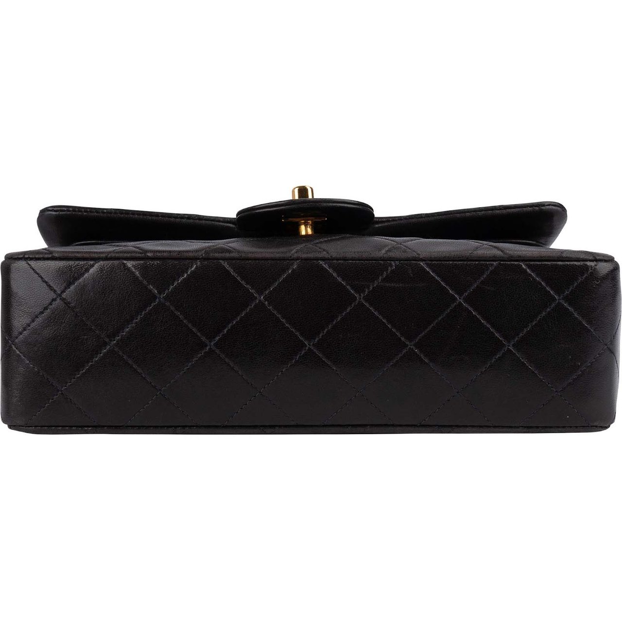 Chanel Chanel Quilted Lambskin 24K Gold Small Double Flap Crossbody Bag Zwart