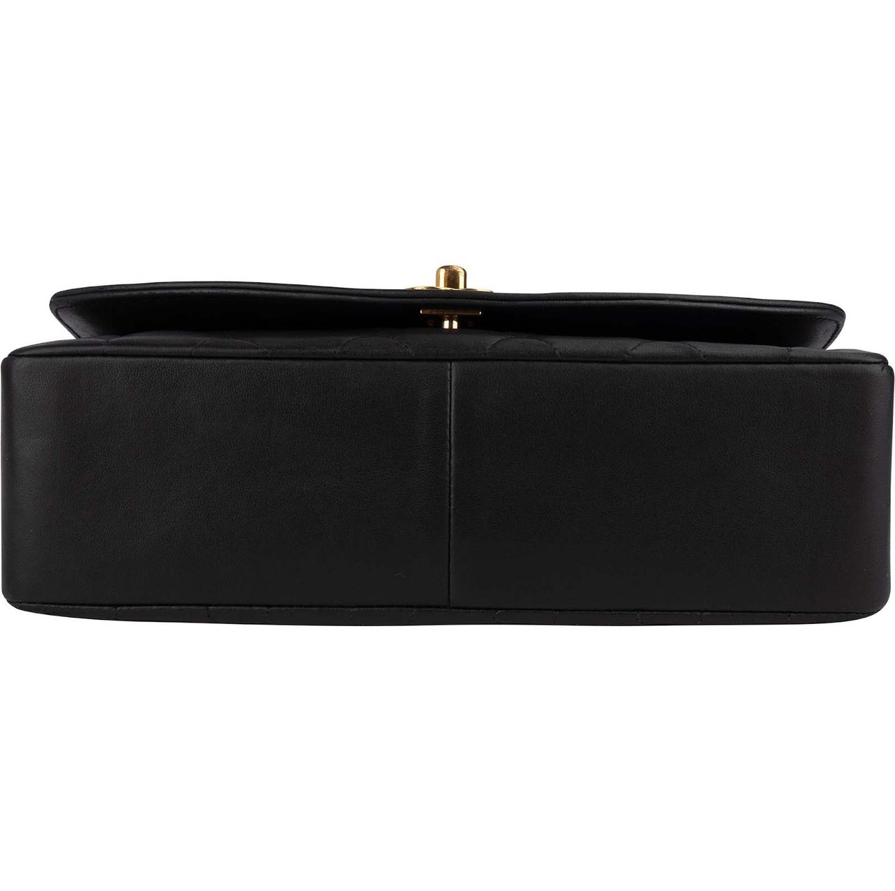 Chanel Chanel Quilted Lambskin 24K Gold Diana Single Flap Crossbody Bag Zwart