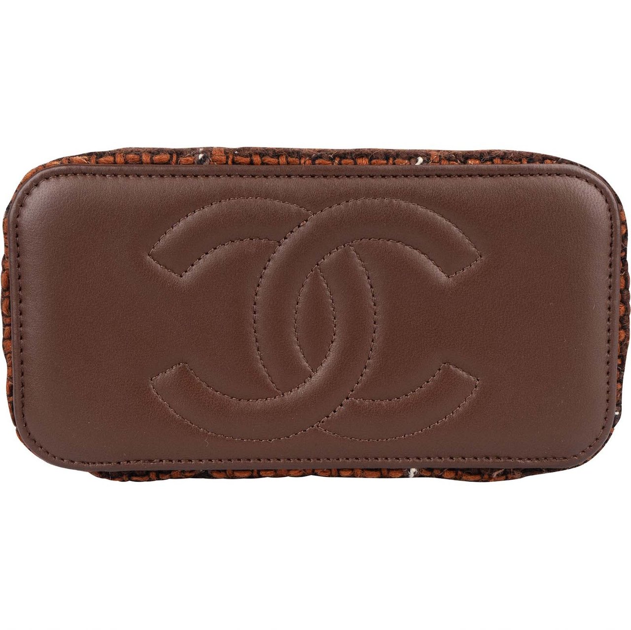 Chanel Chanel Stitching Tweed Vanity Case Crossbody Bag Bruin