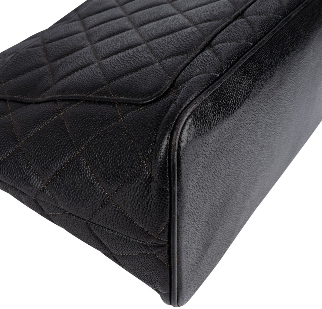 Chanel Chanel Quilted Caviar Leather CC Medallion Handbag Zwart