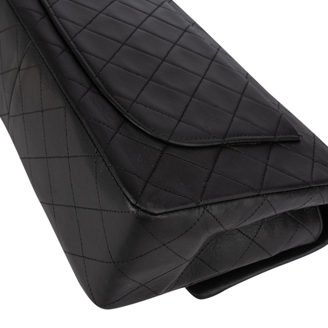 Chanel Chanel Quilted Lambskin 24K Gold Single Flap Shoulder Bag Zwart