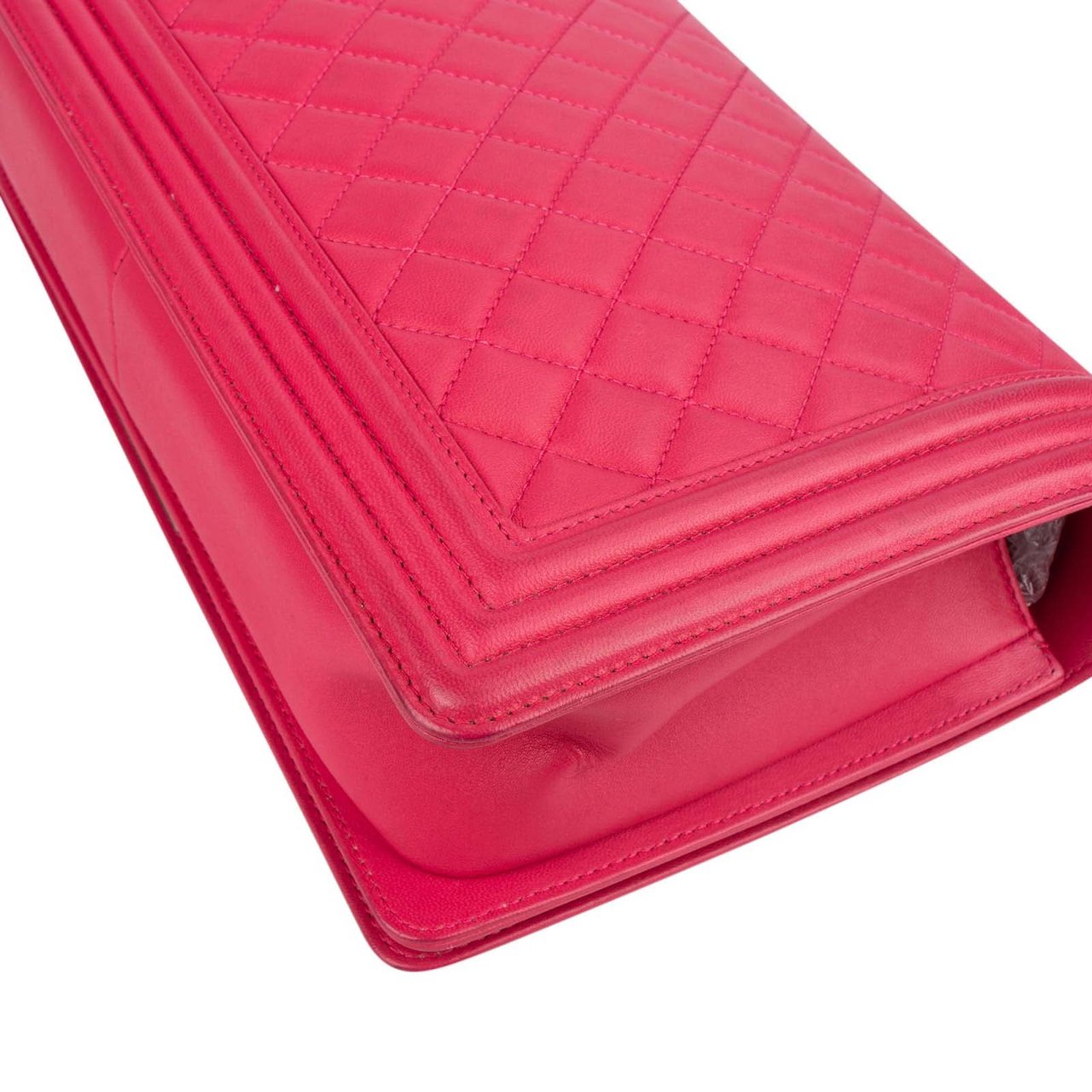 Chanel Chanel Quilted Lambskin CC Boy Single Flap Crossbody Bag Rood