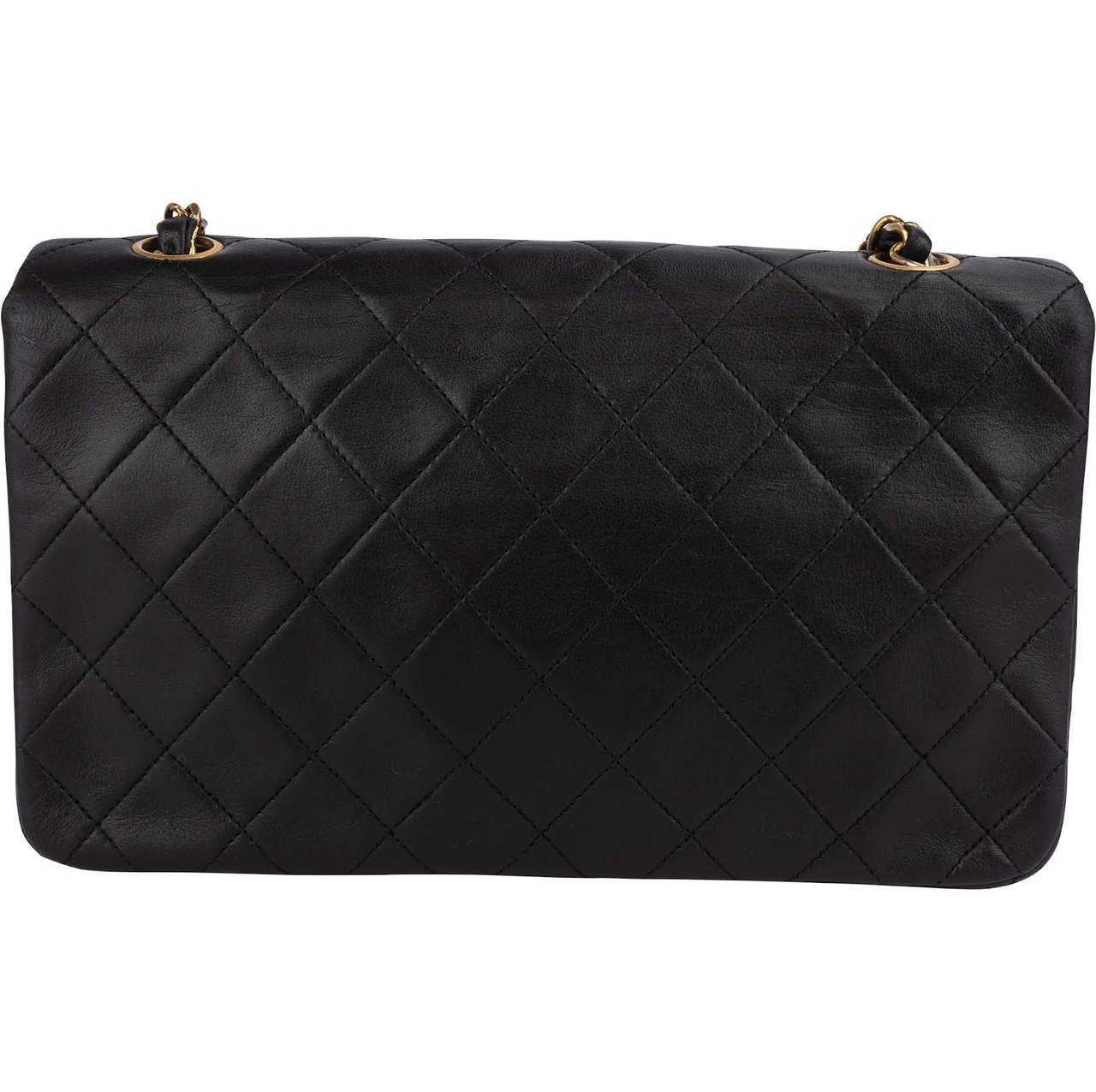 Chanel Chanel Quilted Lambskin 24K Gold Turnlock Single Flap Crossbody Bag Zwart