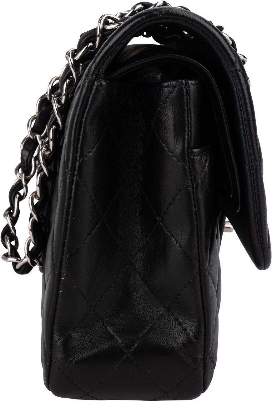 Chanel Chanel Quilted Lambskin Medium Double Flap Crossbody Bag Zwart