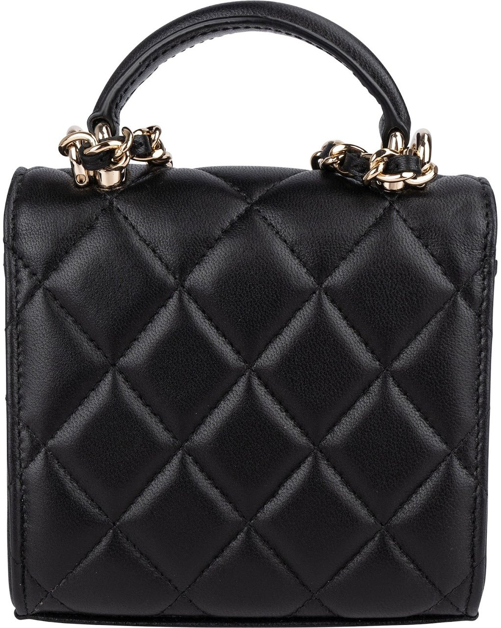 Chanel Quilted Lambskin Mini Single Flap with Top Handle Crossbody Bag Zwart