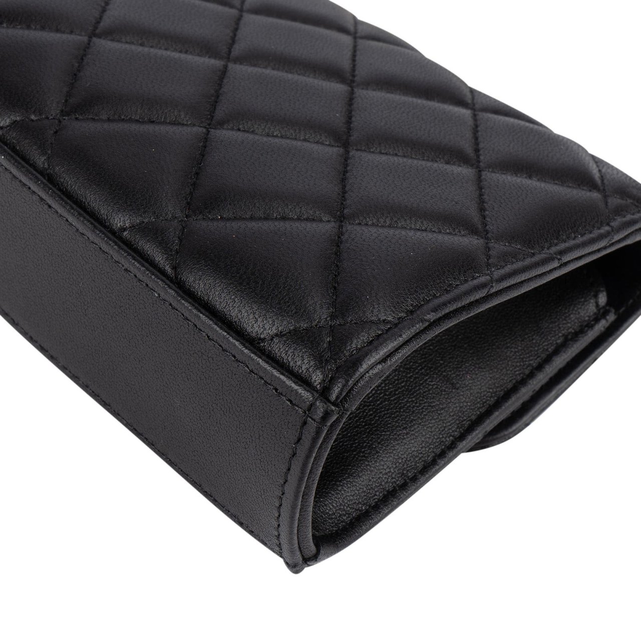 Chanel Quilted Lambskin Mini Single Flap with Top Handle Crossbody Bag Zwart