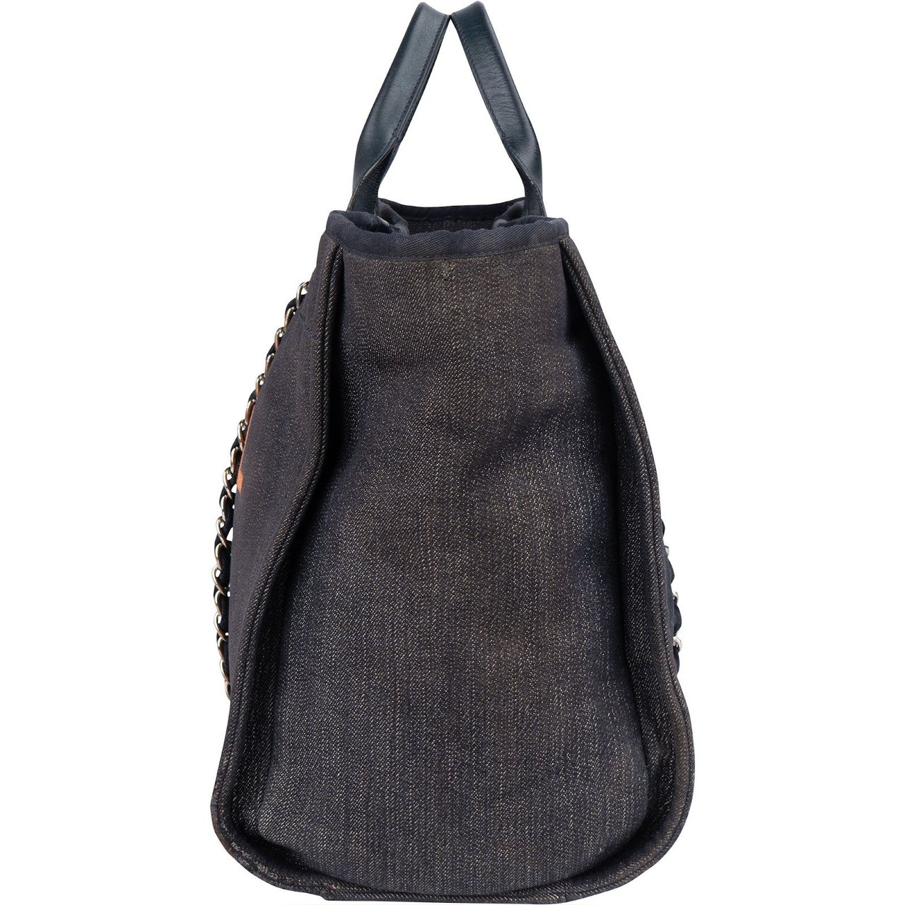 Chanel Denim Deauville Tote Shoulder Bag Blauw