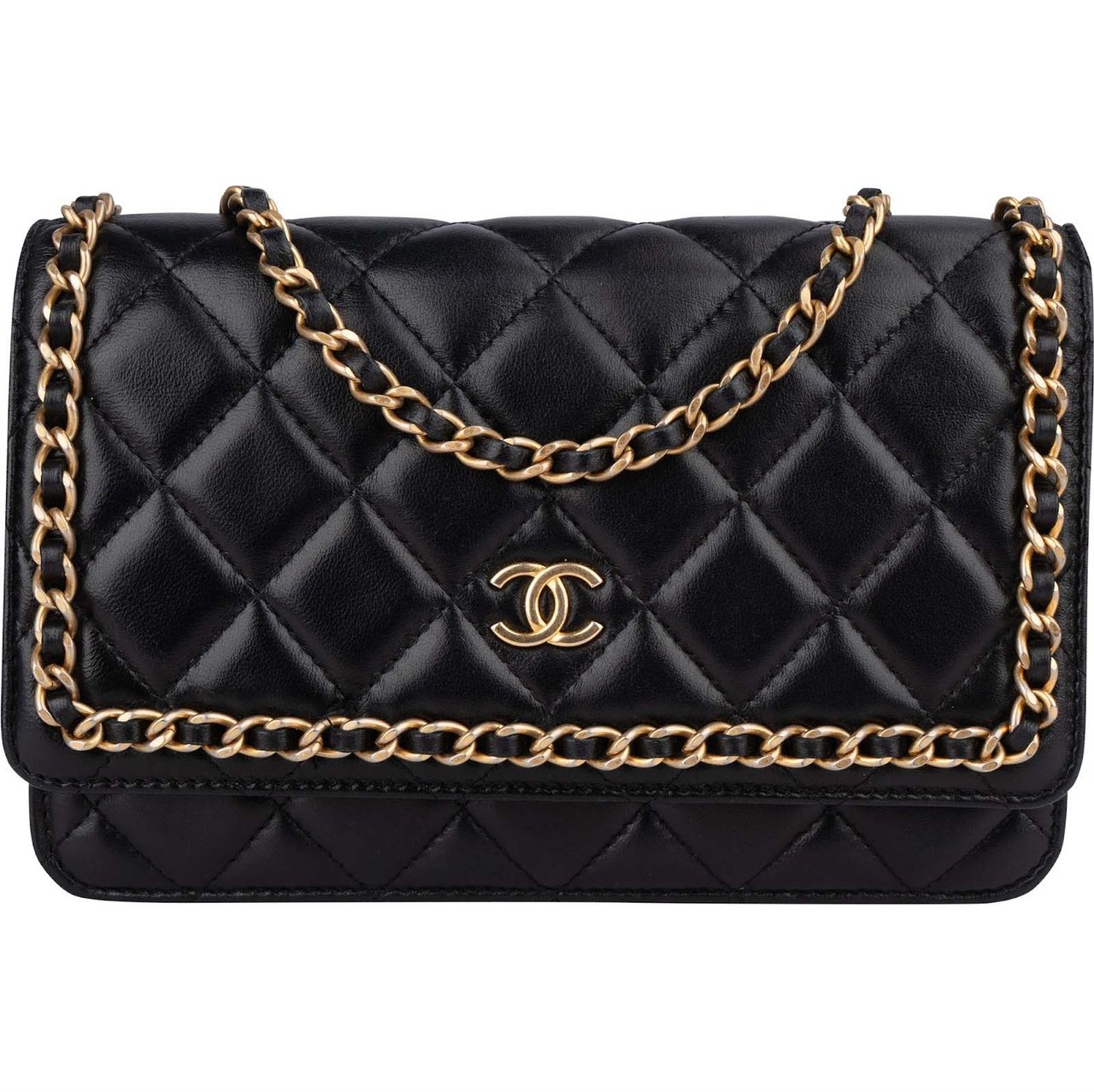 Chanel Chanel Limited Quilted Lambskin Wallet On Chain Crossbody Bag Zwart