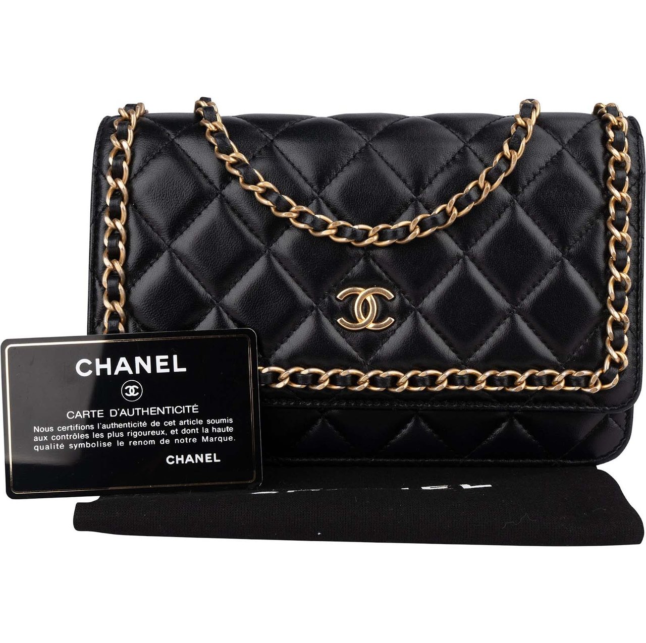 Chanel Chanel Limited Quilted Lambskin Wallet On Chain Crossbody Bag Zwart